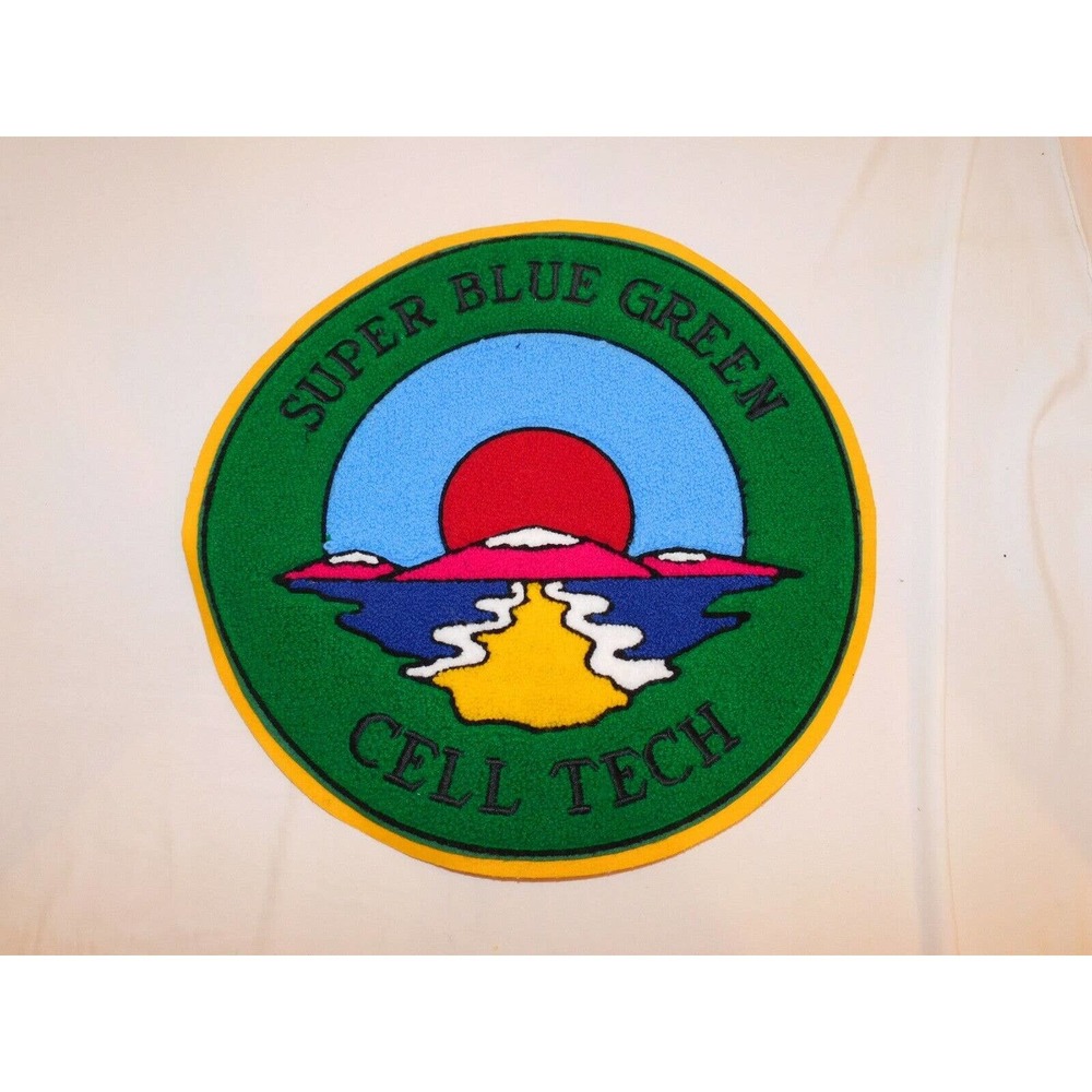 Super Blue Green Cell Tech Large 12" Diameter Uniform Patch Cloth Embroidered